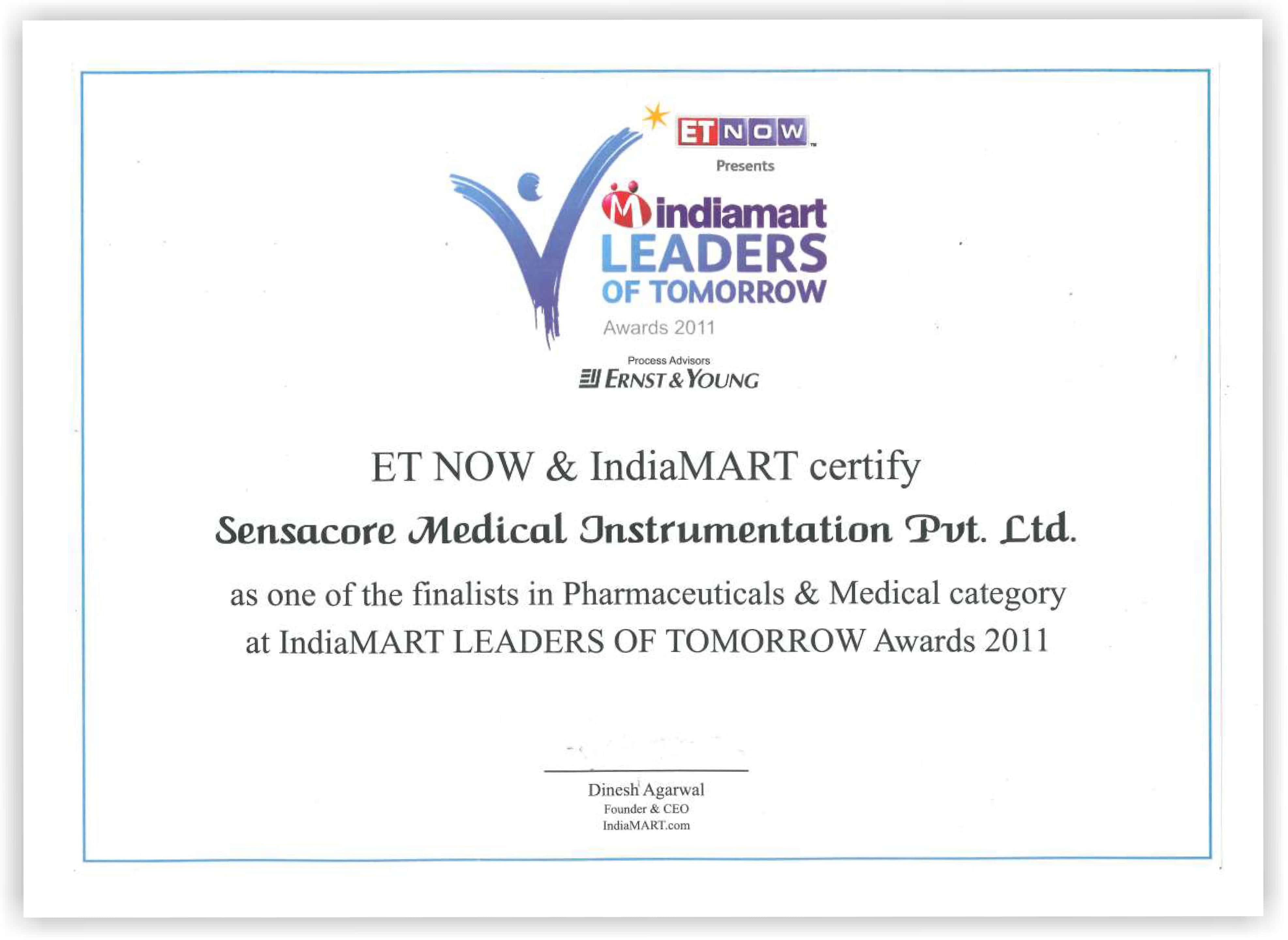 Indiamart & ET Now Leaders of Tomorrow Award 