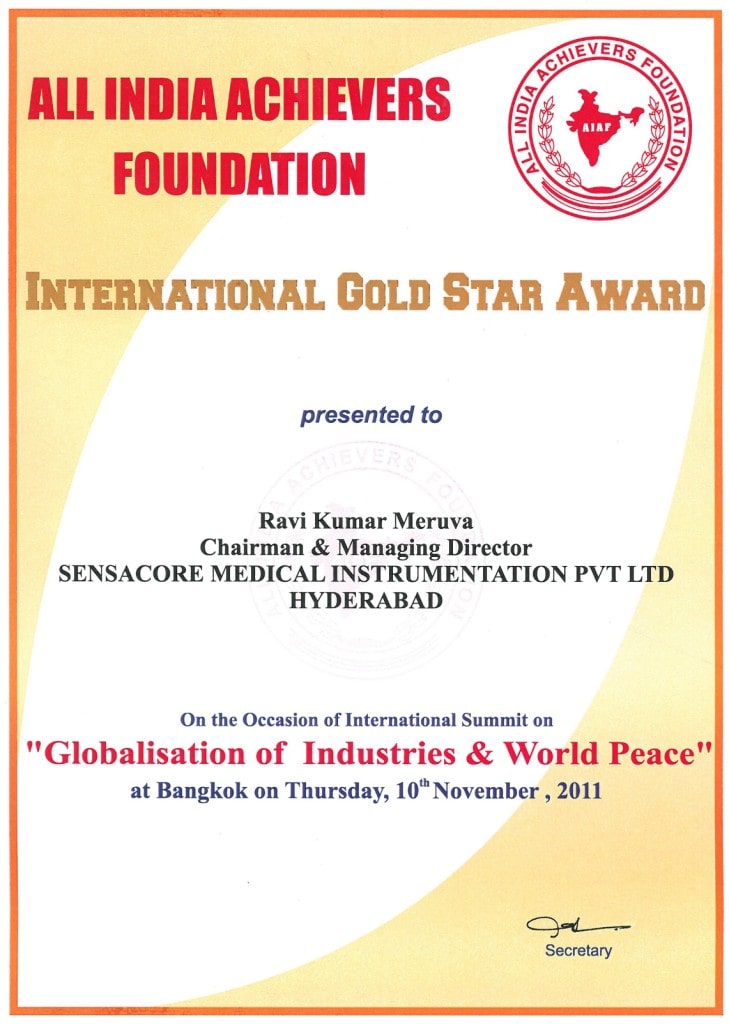 International Gold Star Award - Sensa Core